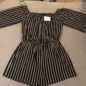 1X Forever 21 Plus Striped Romper
